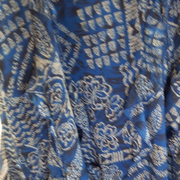 Coldwater Creek Plus Size 1x Blue Sheer Flowy Ruffled Elegant Summer Party Skirt - Picture 9 of 9